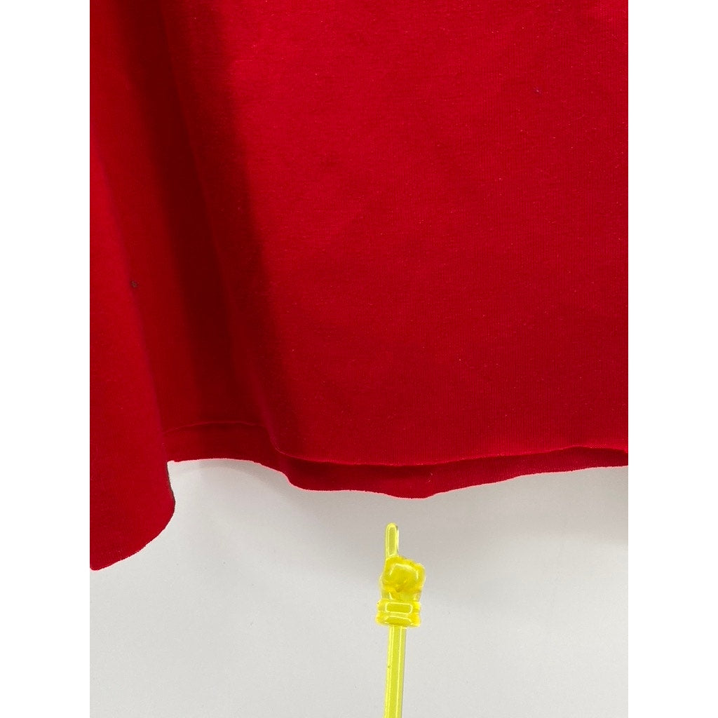 SPORT Women's Red-Blue Graphic Crewneck Short Sleeve Casual Cropped Top SZ XL