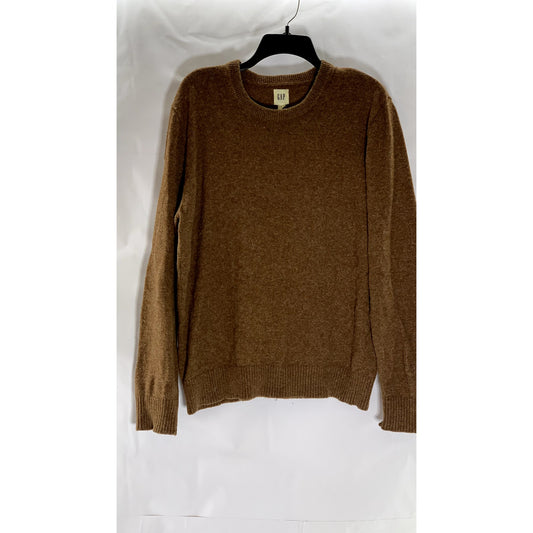 GAP Women's Brown Vicuna Crewneck 50/50 Long Sleeve Knit Sweater SZ L