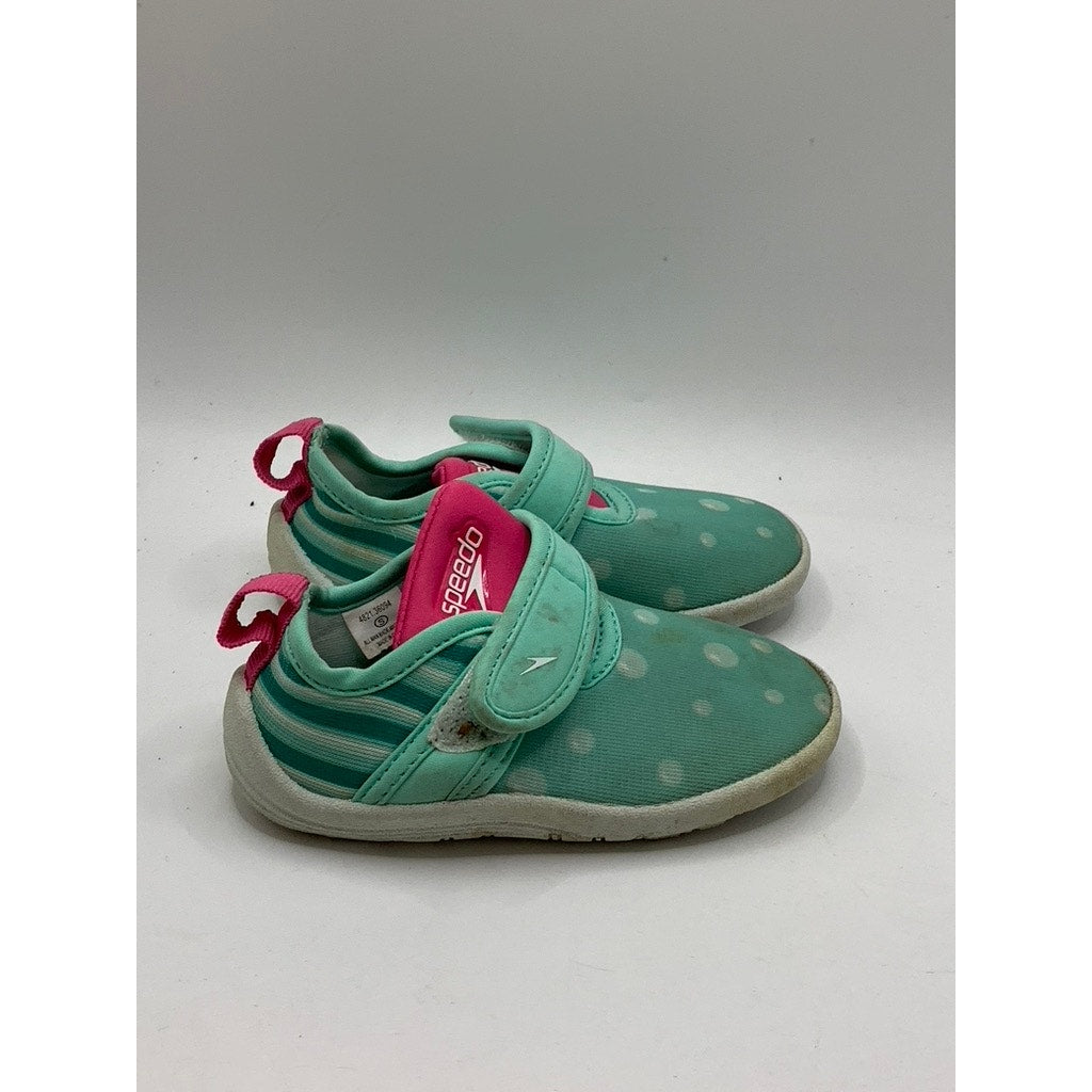 SPEEDO Toddler Girls' Green Printed Shore Explorer Water Shoes SZ S (5/6)