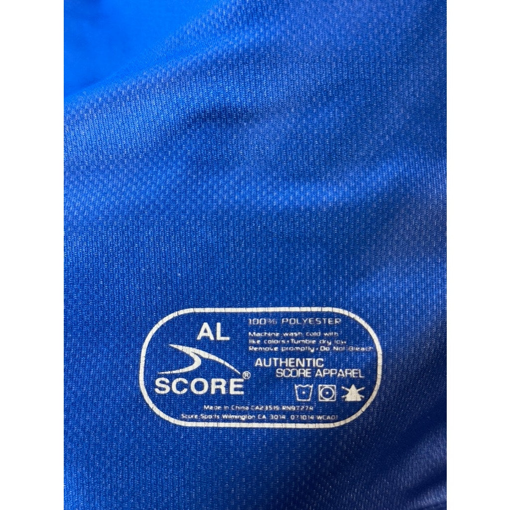 AL SCORE Men's Blue/Grey Reversible V-Neck Short Sleeve T-Shirt SZ M