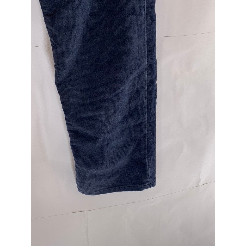 LEVI'S Women's Navy Blue Corduroy Button-Fly Wedgie-Fit Straight-Leg Pant SZ 27