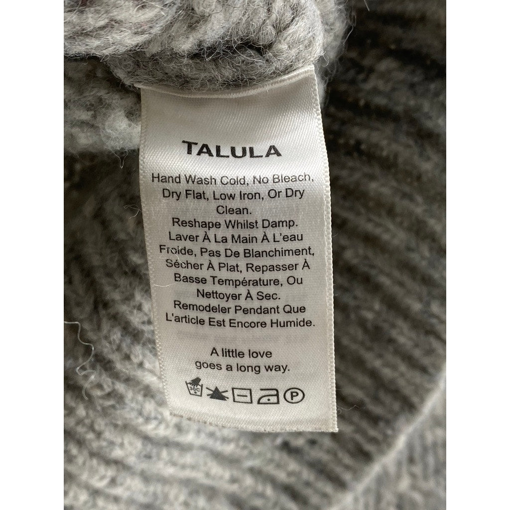 TALULA Women's Gray Heather Crewneck Alpaca Blend Long Sleeve Knit Sweater SZ XS