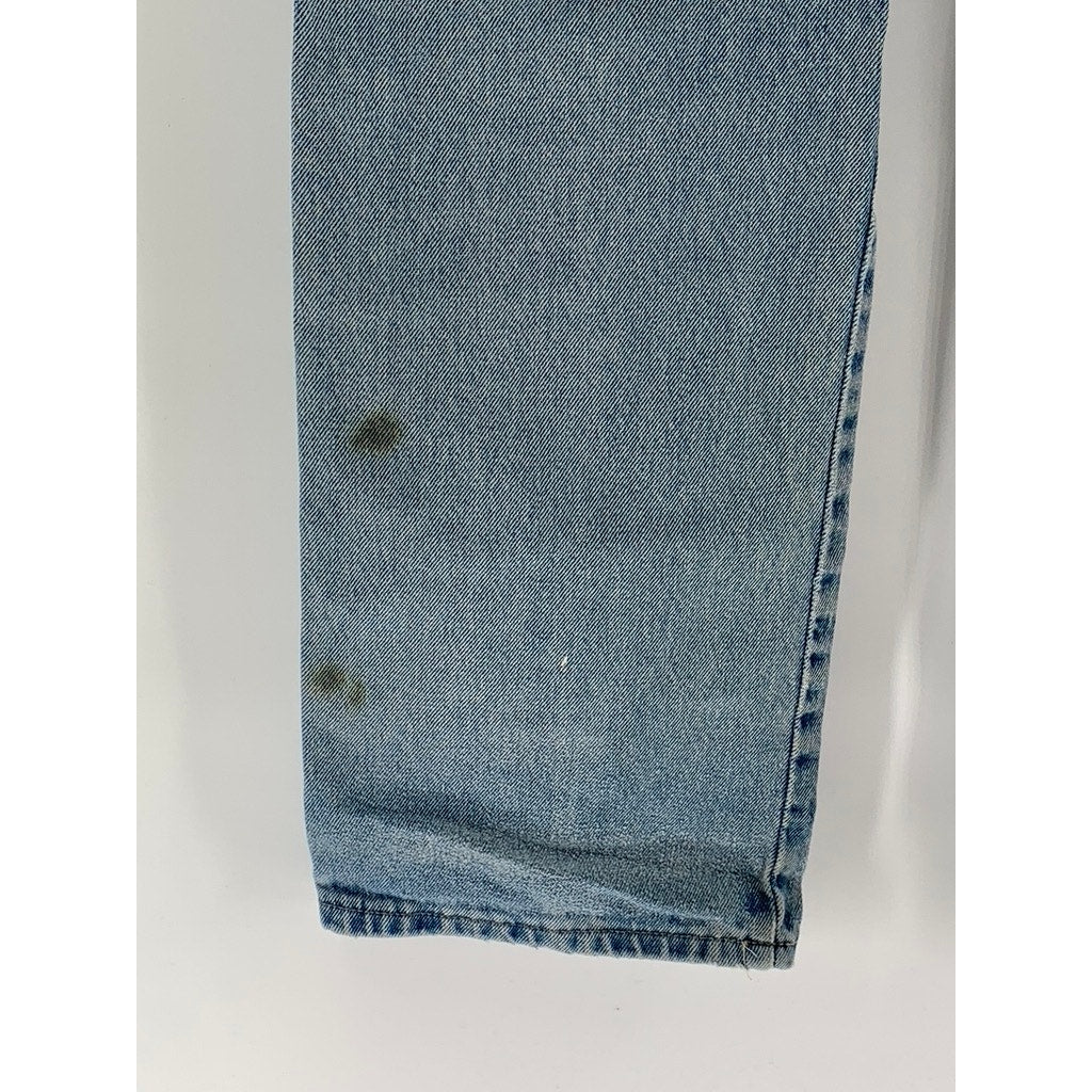 DICKIES Men's Light Blue Denim Distressed Straight-Leg Regular-Fit Jeans SZ 34