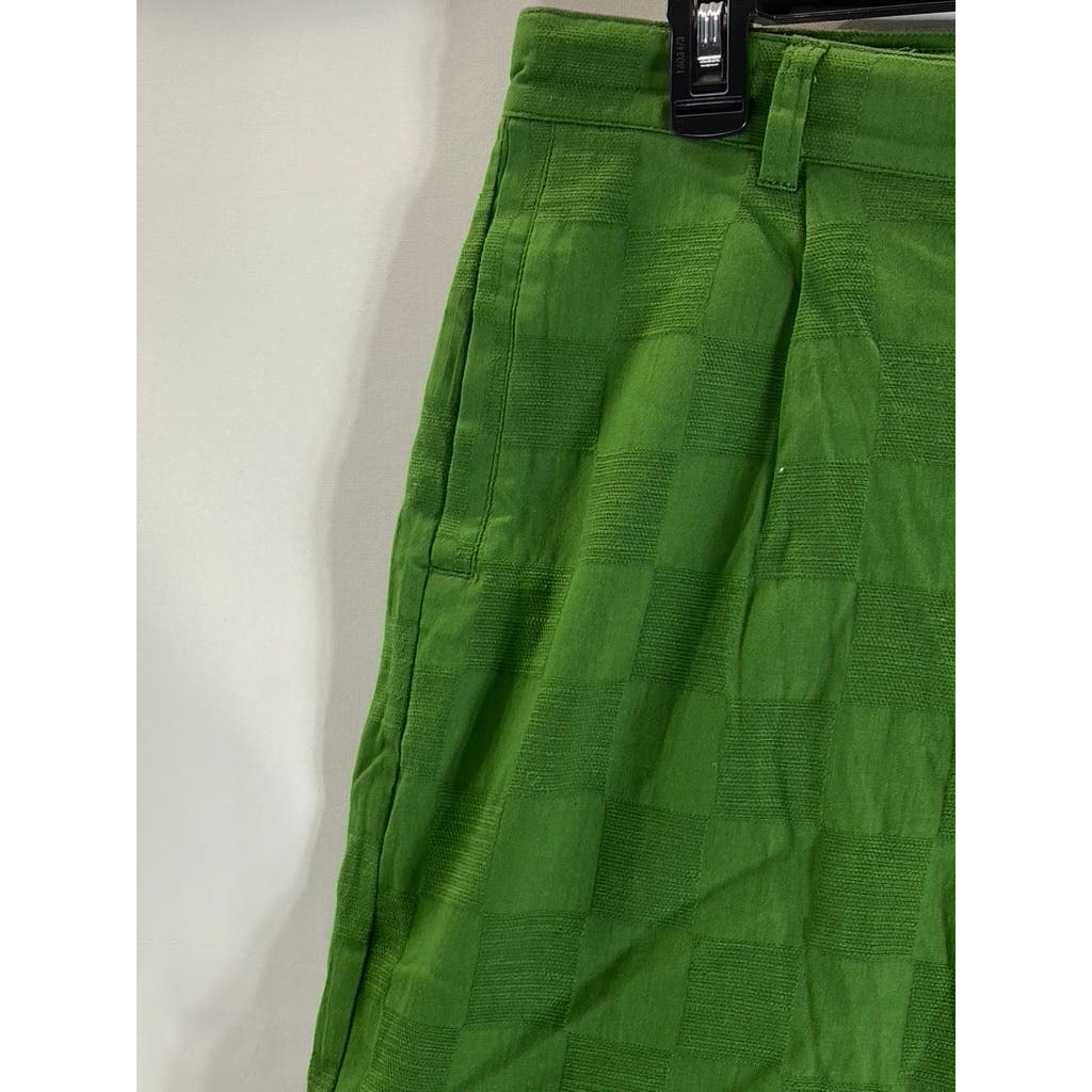 HONOR THE GIFT Men's Green Jacquard Checkered Casual Short SZ 32