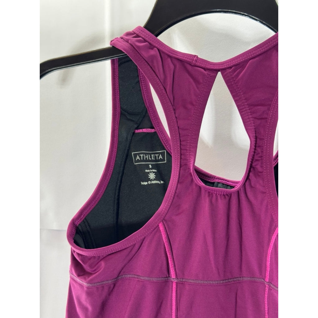 ATHLETA Women's Raspberry Energy Fitness Scoop-Neck Tank Top SZ S