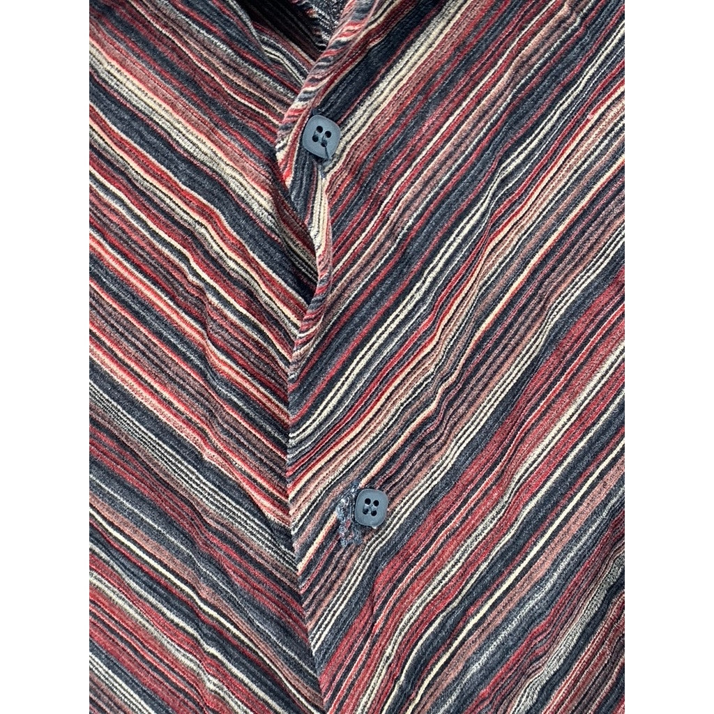 IMPERIAL Women's Brown Striped Corduroy Button-Up Long Sleeve Top SZ M