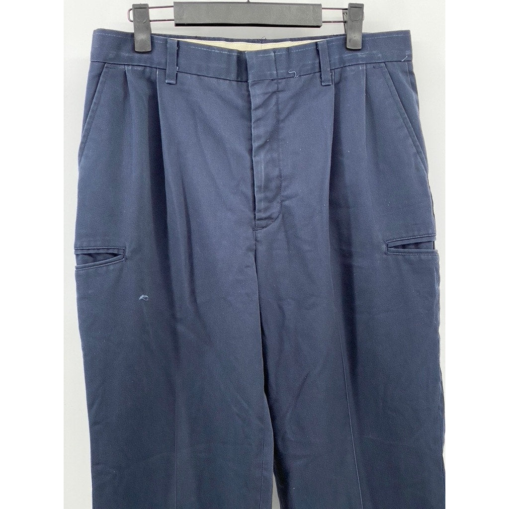 RIVERSIDE Men's Navy Blue Solid Budweiser Straight-Leg Work Chino Pant SZ 32