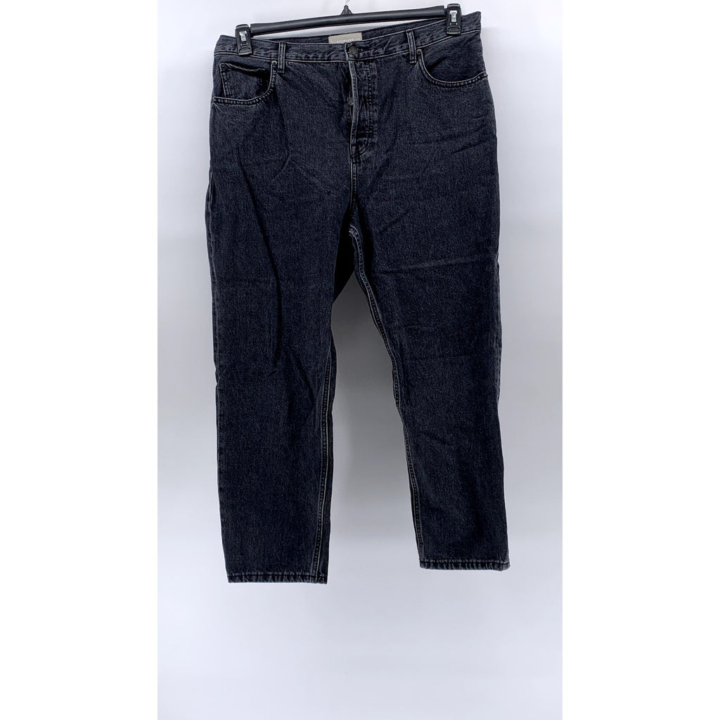 EVERLANE Women's Black Denim The Curvy 90's Cheeky Straight Ankle Jean SZ 33