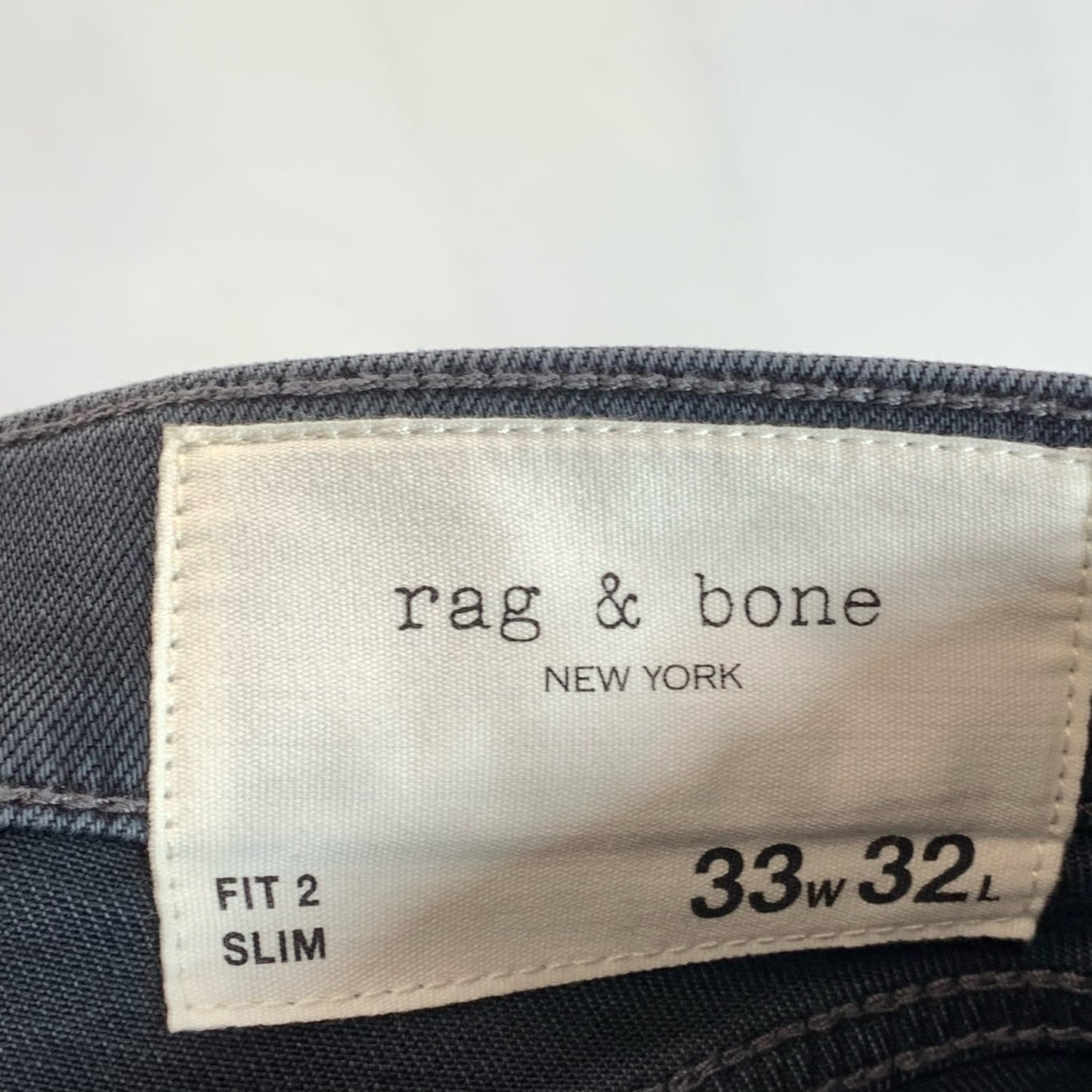 RAG & BONE Men's Washed Black Fit 2 Slim-Fit Five Pocket Jeans SZ 33X32