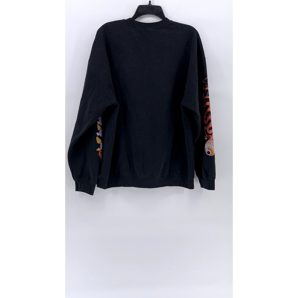 GILDAN Men's Black Graphic Crewneck Heavy Blend Long Sleeve Sweatshirt SZ XL