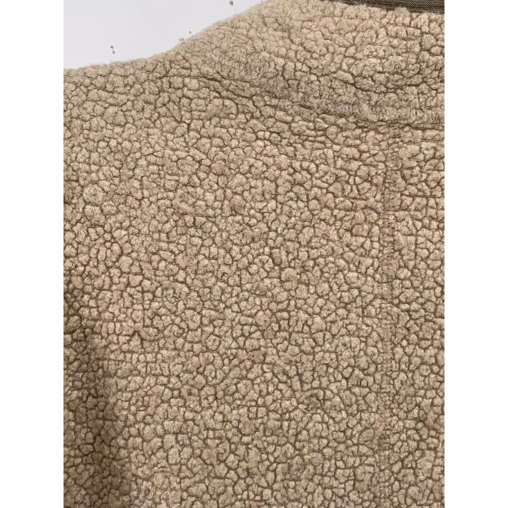 LULULEMON Men's Beige-Gray Sherpa Pyle Stand Collar Long Sleeve Sweater SZ L