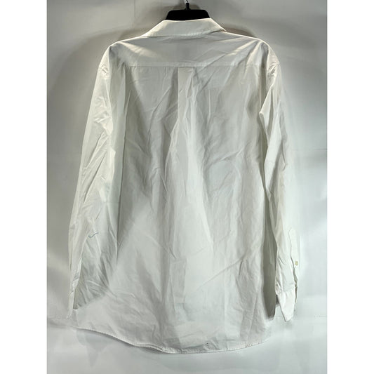 CLUB ROOM Men's Solid White Regular-Fit Button-Up Long Sleeve Shirt SZ