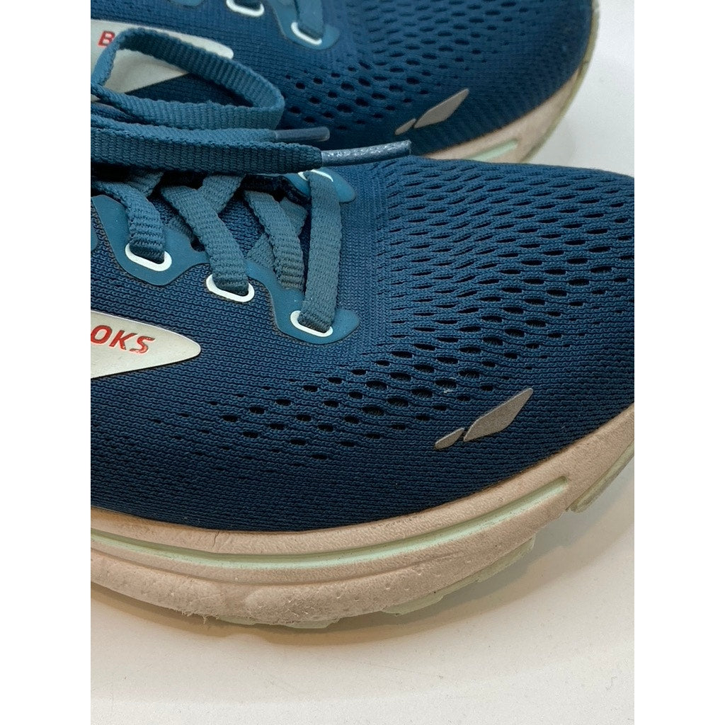 BROOKS Women's Blue Mesh Lace-Up Round Toe Active Running Shoes SZ 7