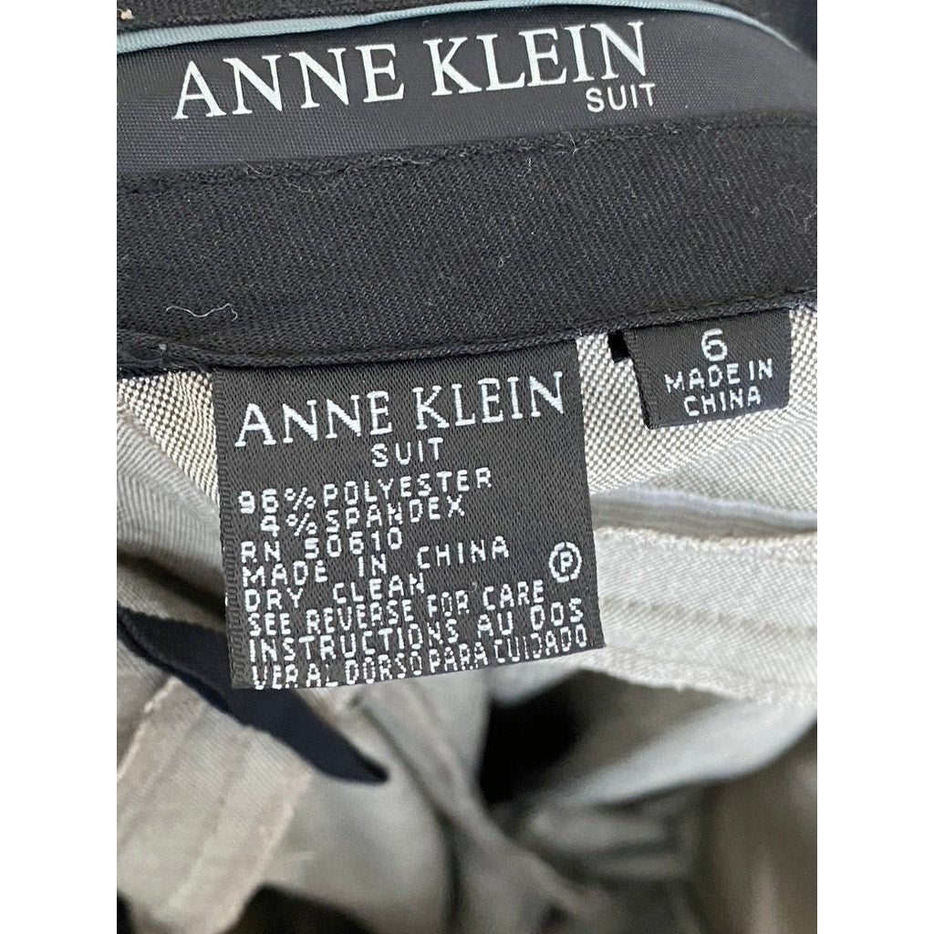 ANNE KLEIN Women's Vintage Beige Straight-Leg Regular-Fit Suit Pants SZ 6