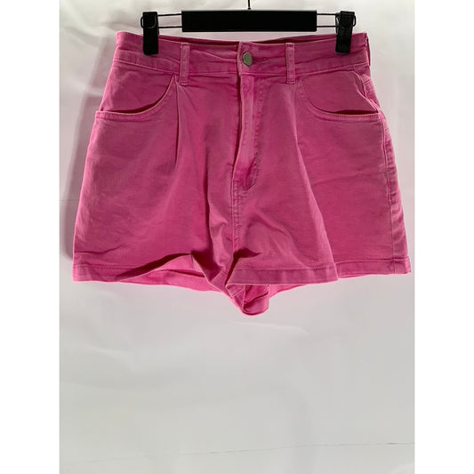 ANWND Women's Dark Pink Regular-Fit Denim Four-Pocket Shorts SZ M