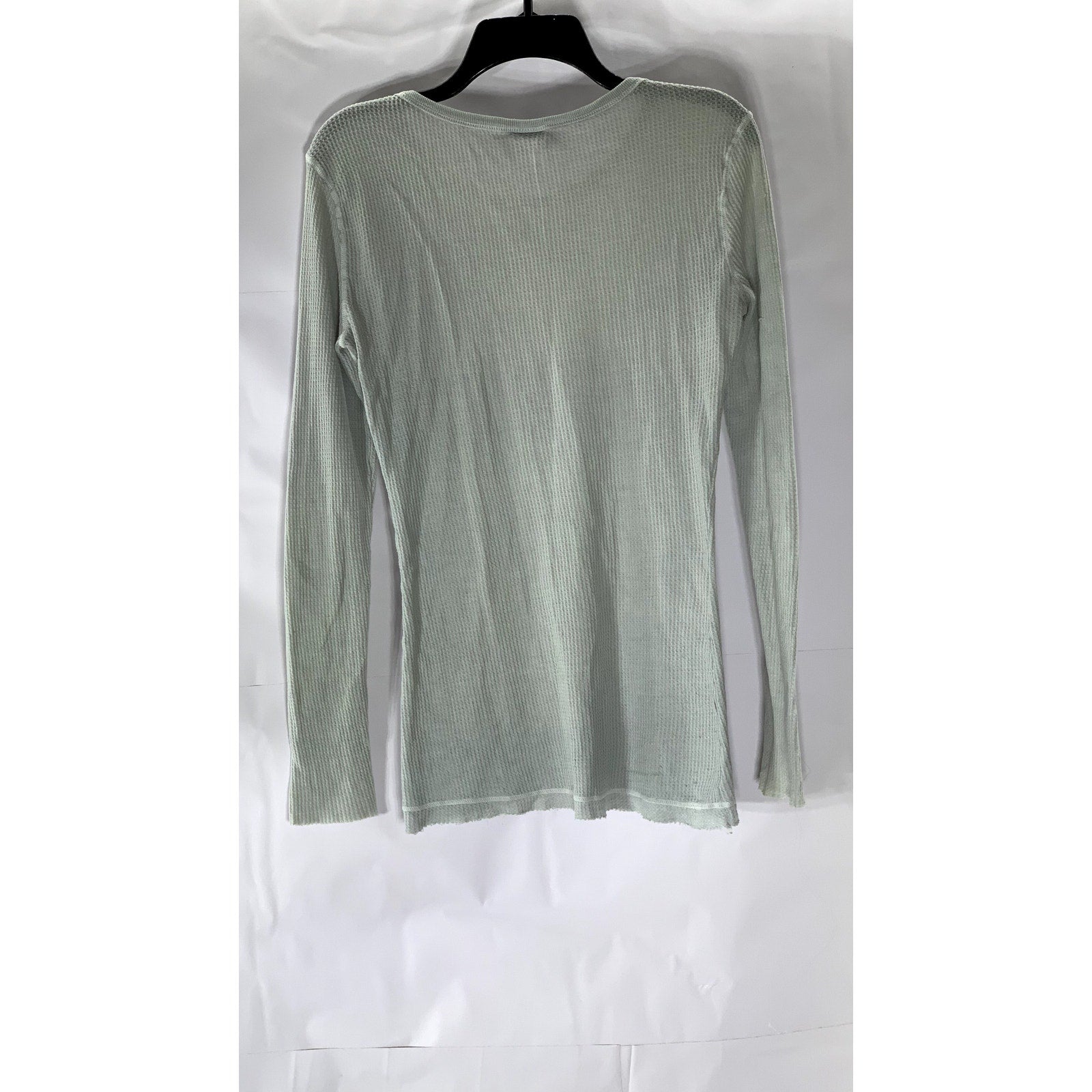 DAMSEL Women's Light Gray Thermal Knit Crewneck Lightweight Long Sleeve Top SZ L