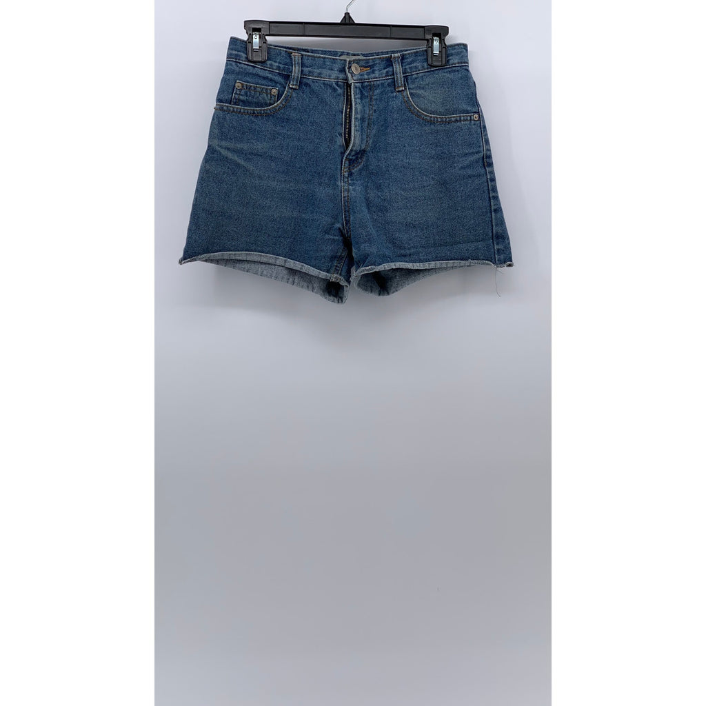CHOCOCAT Women's Blue Denim Rolled-Hem High-Rise Shorts SZ 28(M)