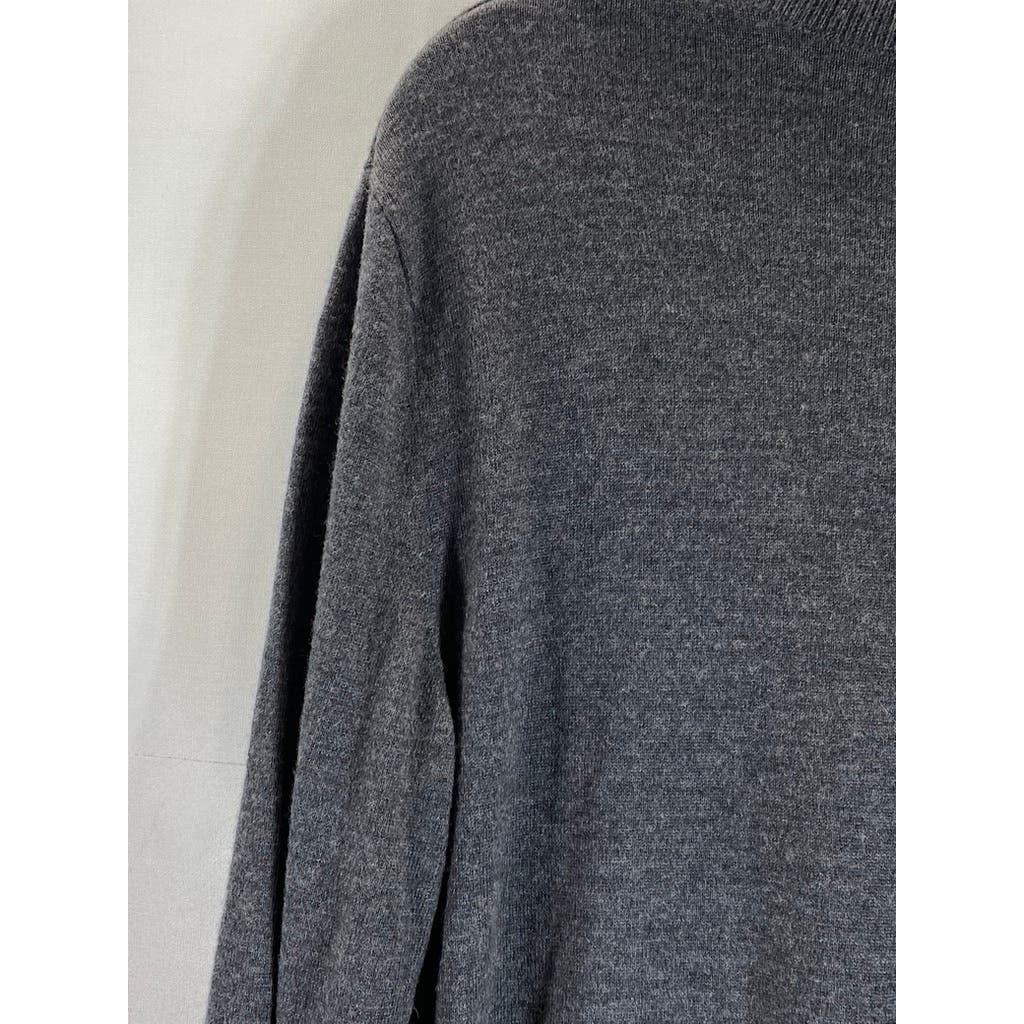 A.P.C Men's Charcoal Pullover Long Sleeve Merino Wool Mock-Neck Sweater SZ M