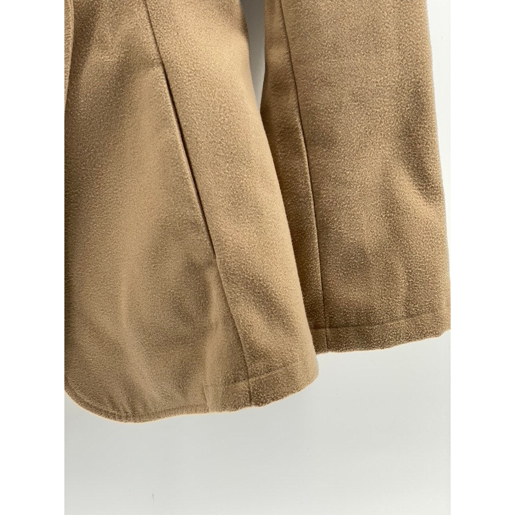 STYLEWE Women's Tan Regular-Fit Double-Button Long Sleeve Coat SZ S