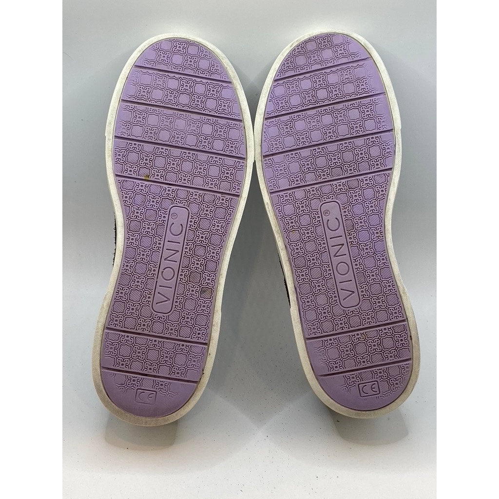 VIONIC Women's Black Suede Leather Kimmie Perf Round-Toe Slip-On Shoes SZ 8