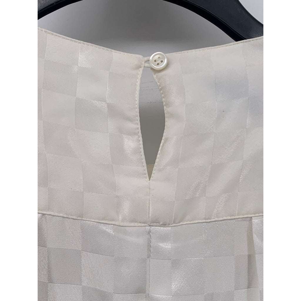 PURE ARGENTI Women's Vintage White Checkered Long Sleeve Midi Dress SZ 8