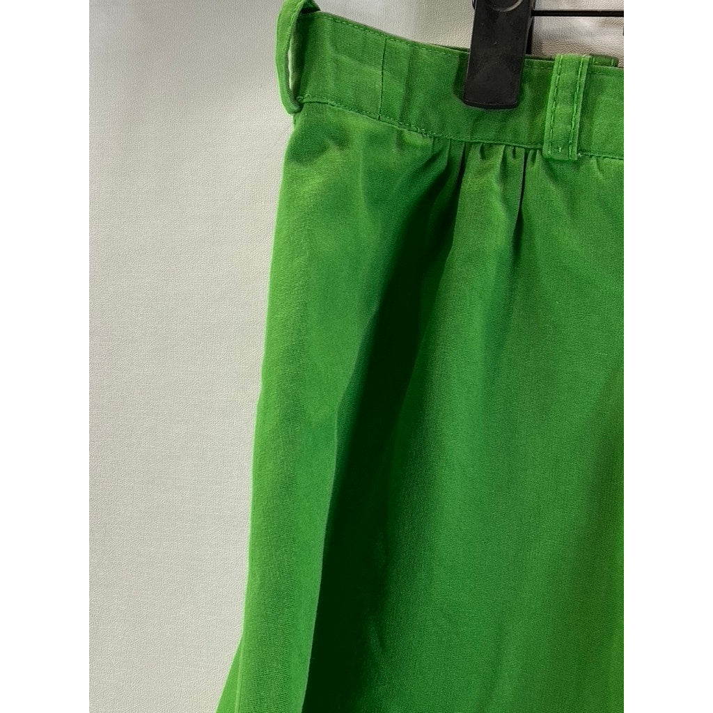 VINTAGE Women's Green Toucan/Parrot Graphic Knee Length A-Line Skirt SZ S