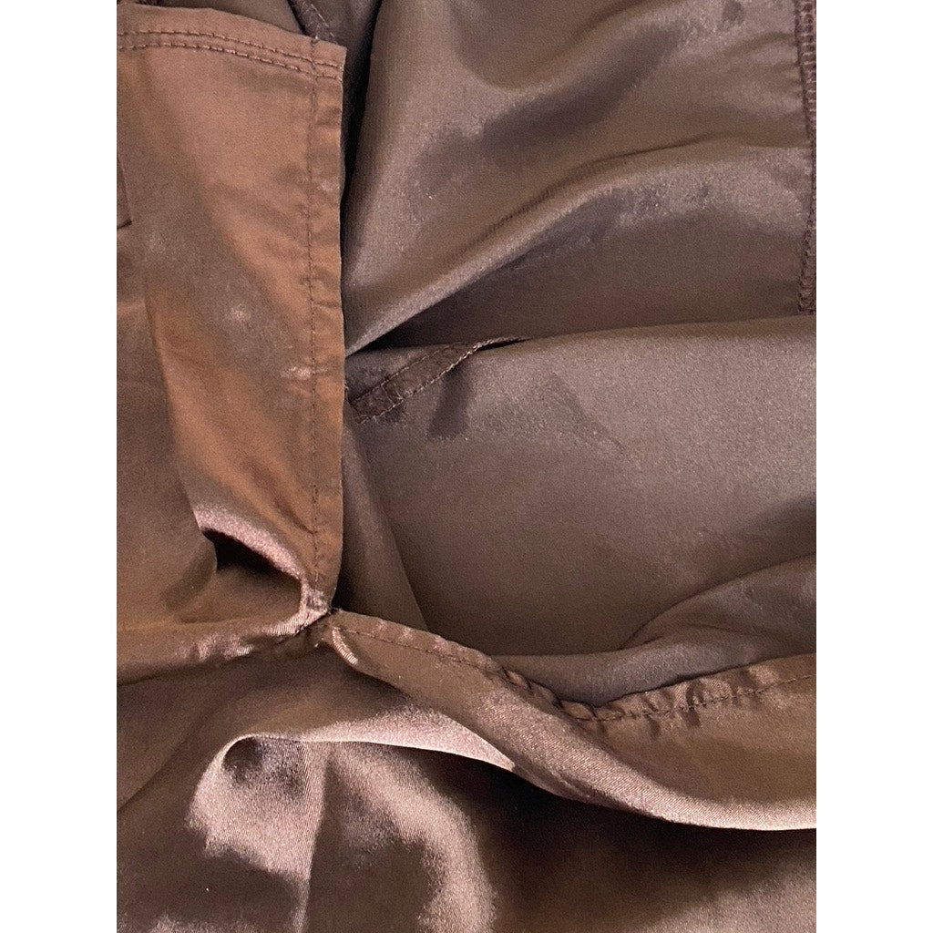 WINDSOR Women's Dark Brown Satin A-Line Side-Slit Mini Skirt SZ S