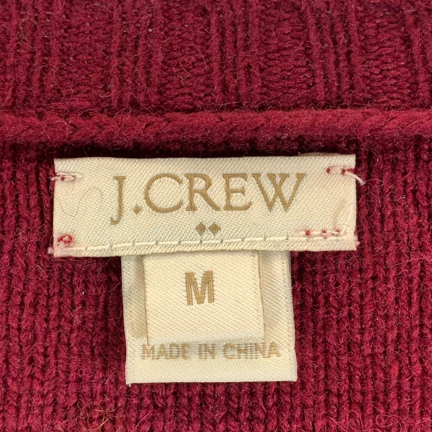 J. CREW FACTORY Women's Burgundy Warmspun Swingy Elbow-Patch Sweater SZ M