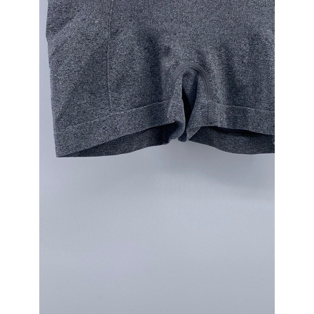 UNBRANDED Women's Gray Pull-On Casual Stretch Pocketless Shorts SZ S