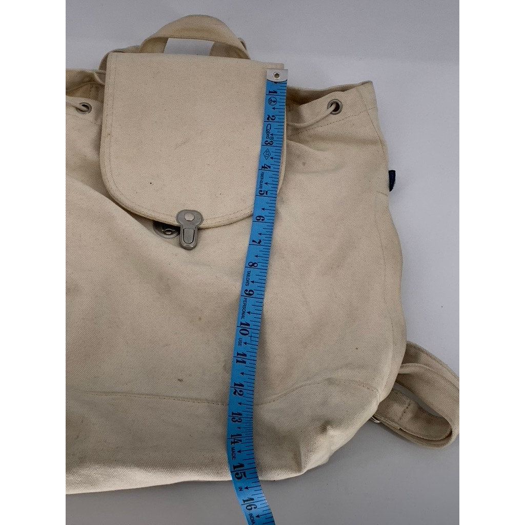 BAGGU Unisex Adult Off-White Canvas Drawstring Adjustable Backpack SZ OS