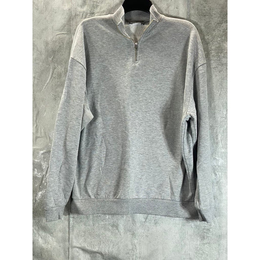 ASOS DESIGN Men's Gray Heather Quarter-Zip Pullover Sweater SZ L