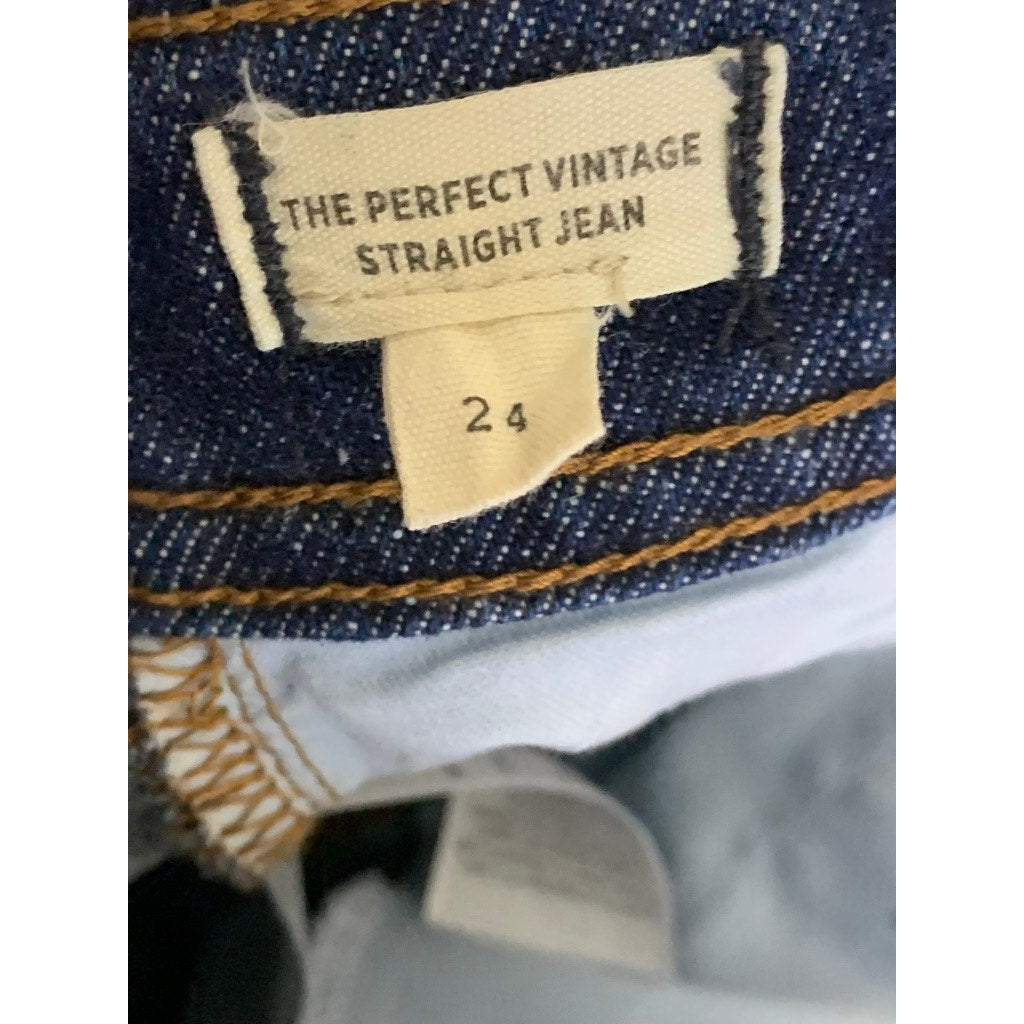 MADEWELL Women's Dark Blue Denim The Perfect Vintage Straight-Leg Jean SZ 24
