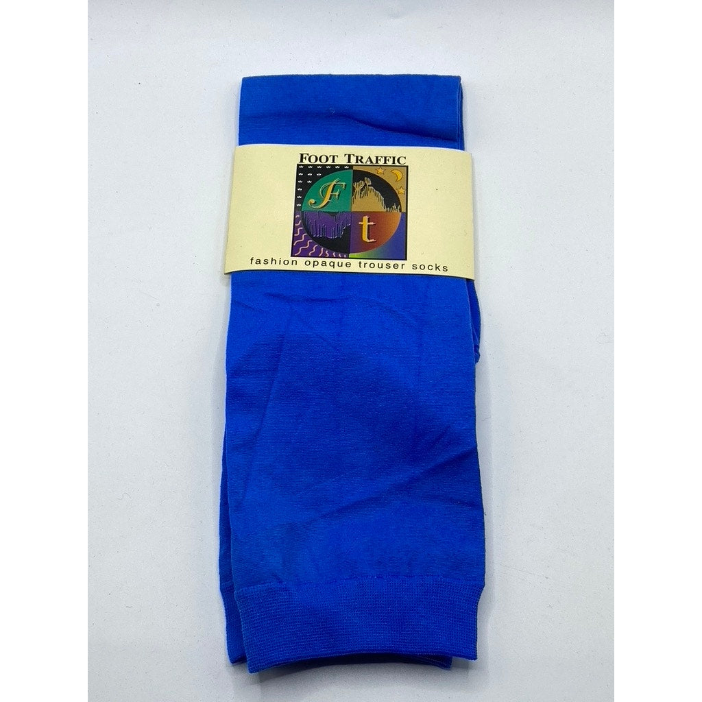 FOOT TRAFFIC Women's Royal Blue Fashion Opaque Trouser Socks SZ OS