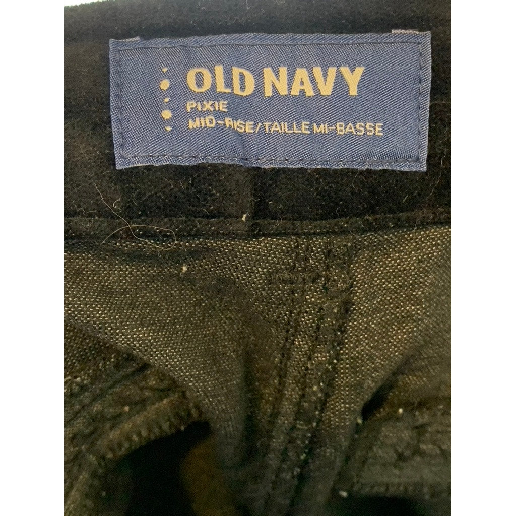 OLD NAVY Women's Black Jack Mid-Rise Regular-Fit Pixie Velvet Ankle Pants SZ 6