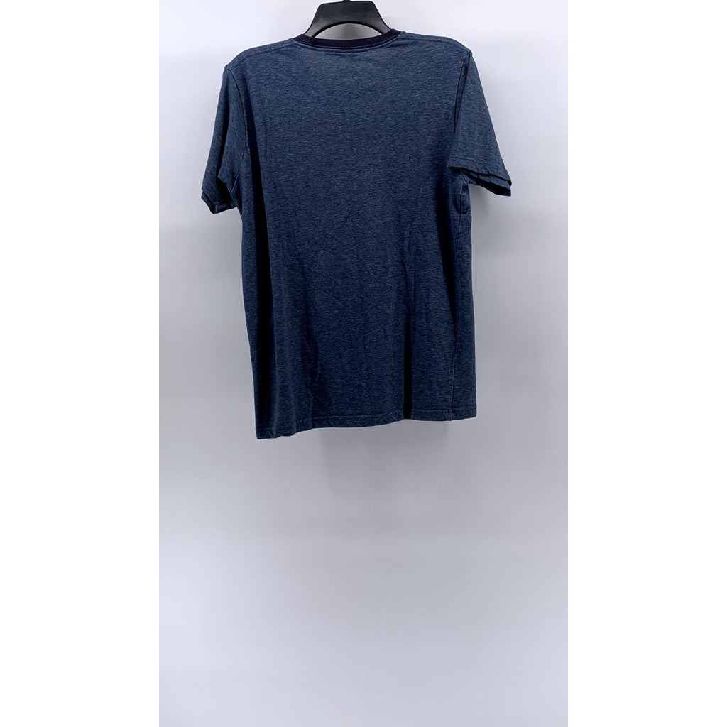 UNIQLO Men's Blue-Navy Trim Crewneck Short Sleeve Casual T-Shirt SZ M