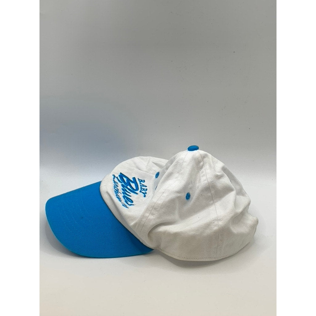 NEWHATTAN Men's White-Blue Embroidered Baseball Hat SZ OS