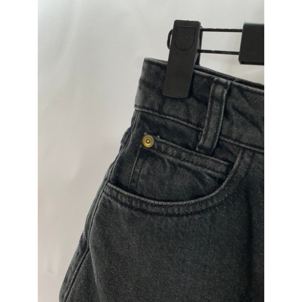 SESSUN BLUE Women's Black Denim Amadeo Split Button Front Skirt SZ 36(US4)