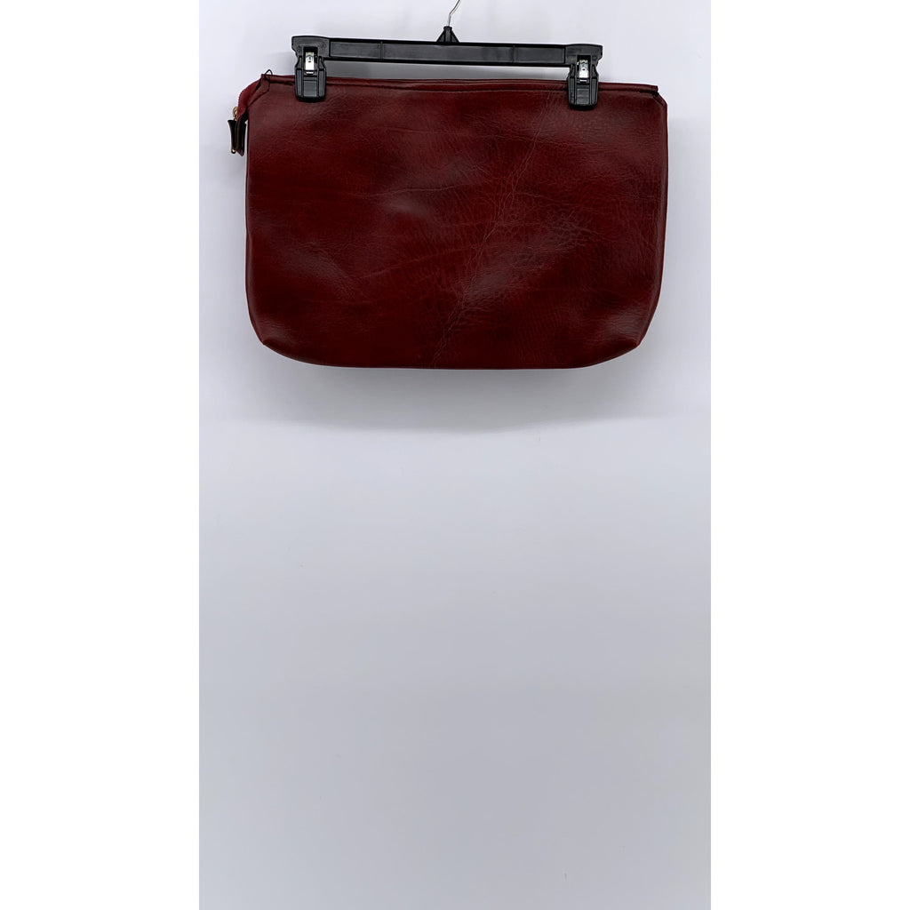SCOVILL Women's Burgundy Leather Large Clutch Bag