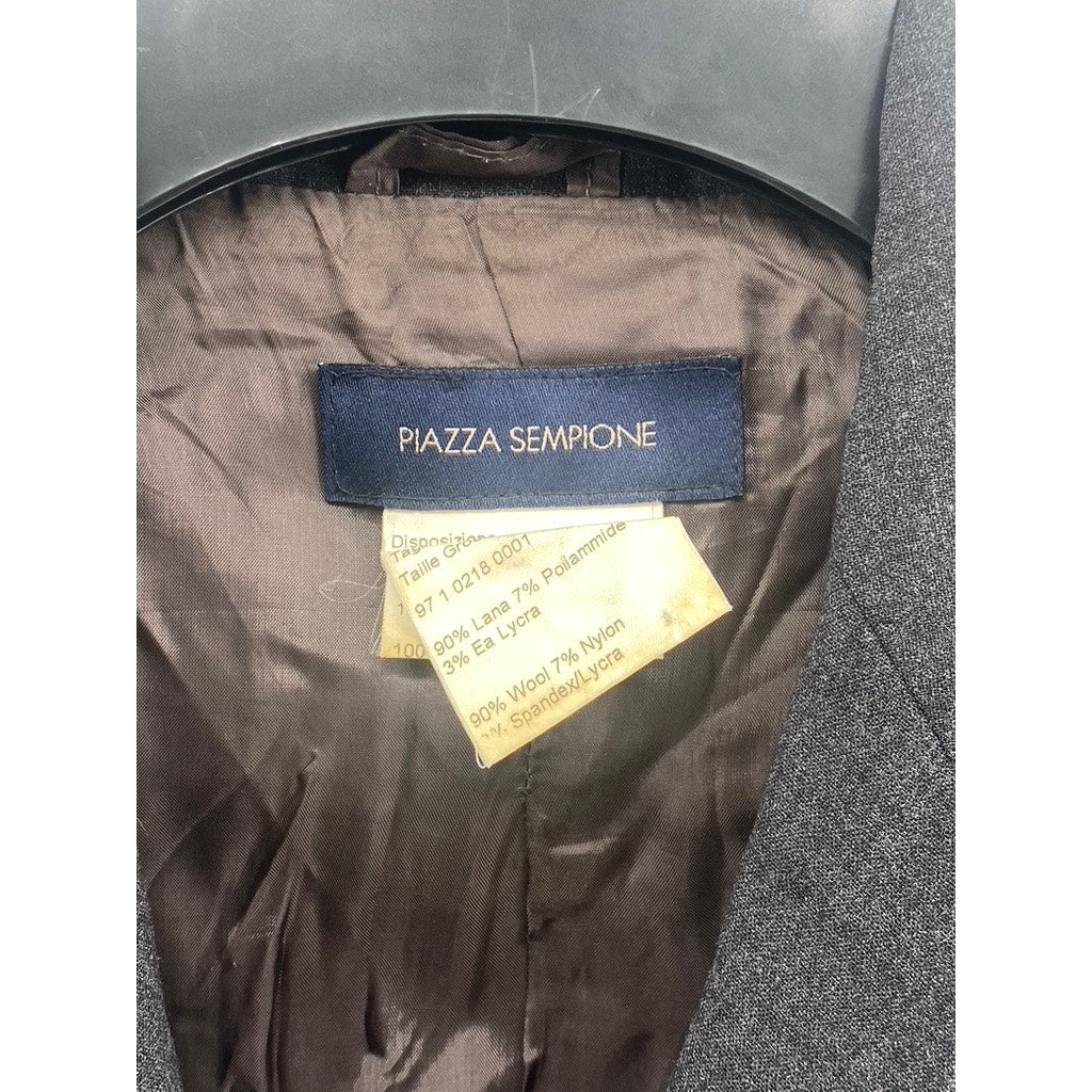 PIAZZA SEMPIONE Women's Black Three-Button Notch Collar Blazer SZ 42(6)