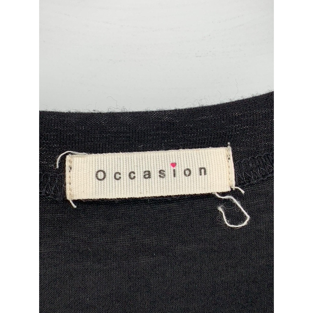 OCCASION CLOTHING Women's Plus Black Mesh Stripe Short Sleeve Top SZ 3X
