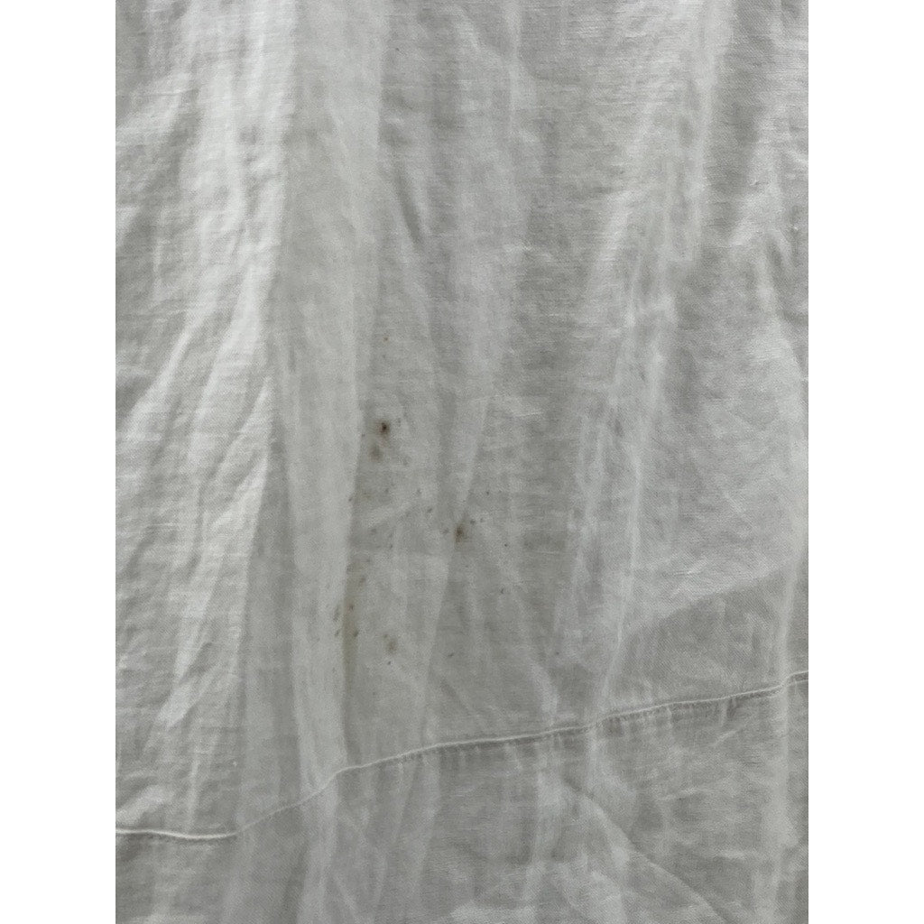 UNITED COLORS OF BENETTON Women's White Linen Split-Neck A-Line Mini Dress SZ XS