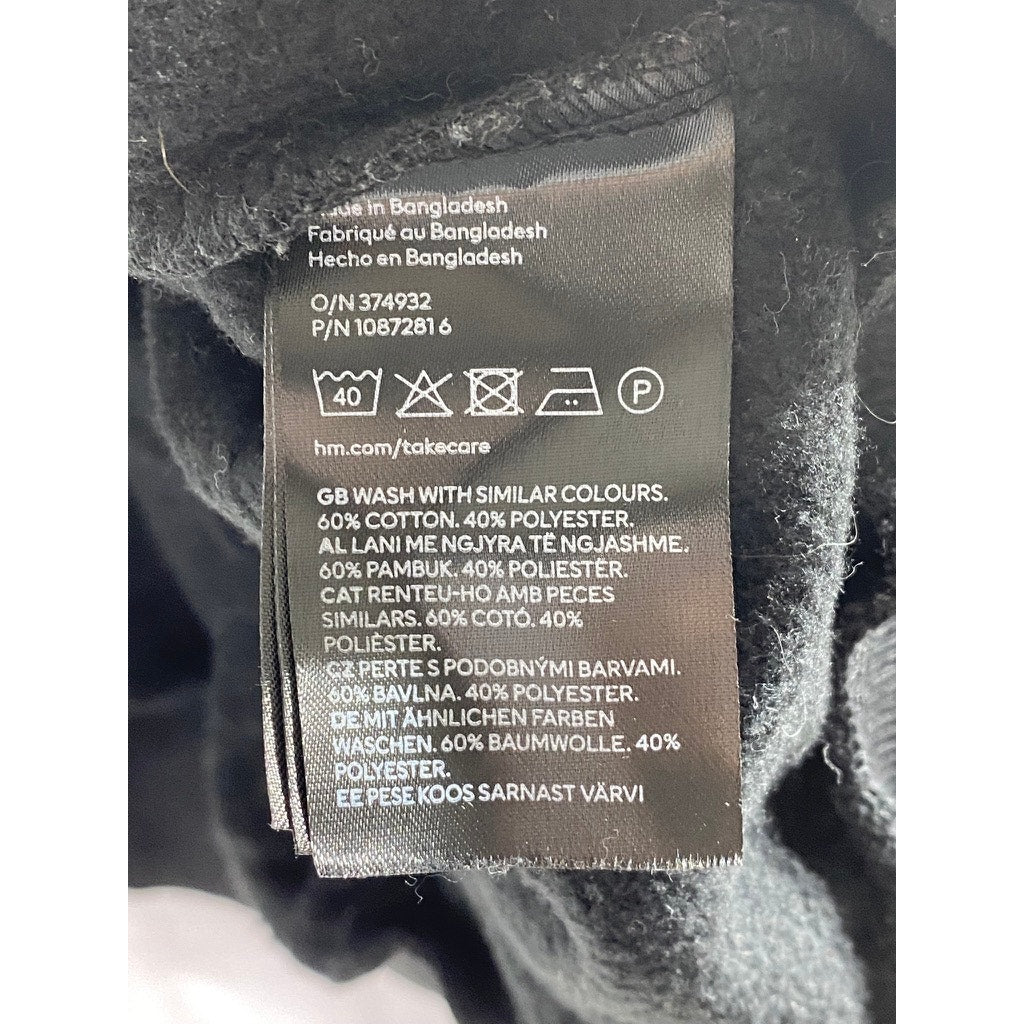 DIVIDED BY H&M Women's Black Crewneck Basic Long Sleeve Cropped Sweatshirt SZ XL