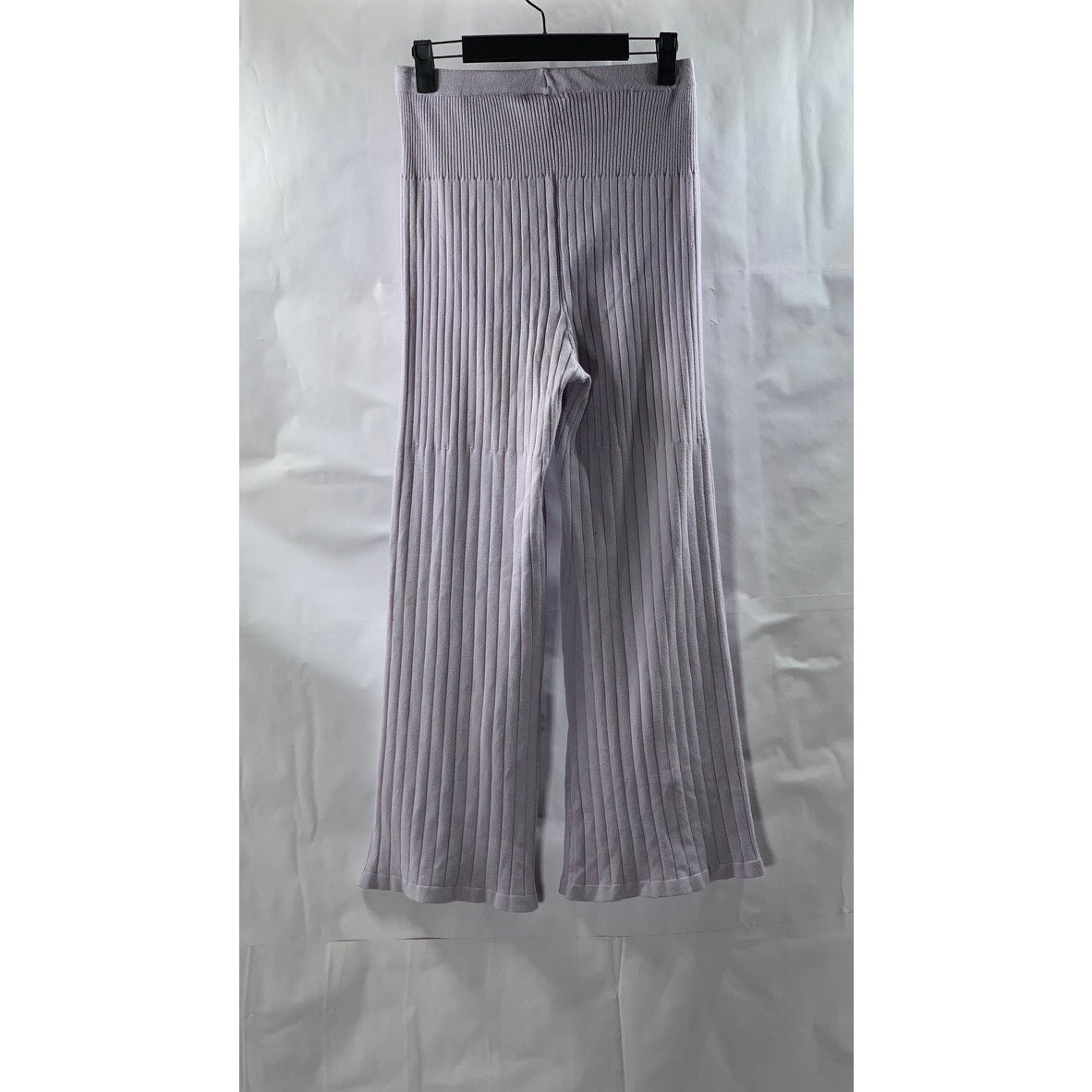 BCBGENERATION Women's Orchid Purple Rib Knit High-Rise Wide-Leg Casual Pant SZ S