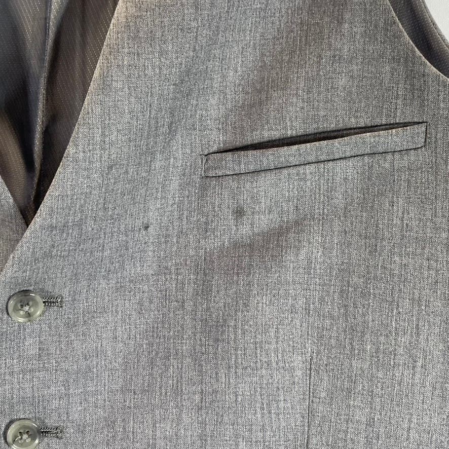 BAR III Men's Charcoal Grey Extra Slim Wool Sharkskin Suit Vest SZ 42R