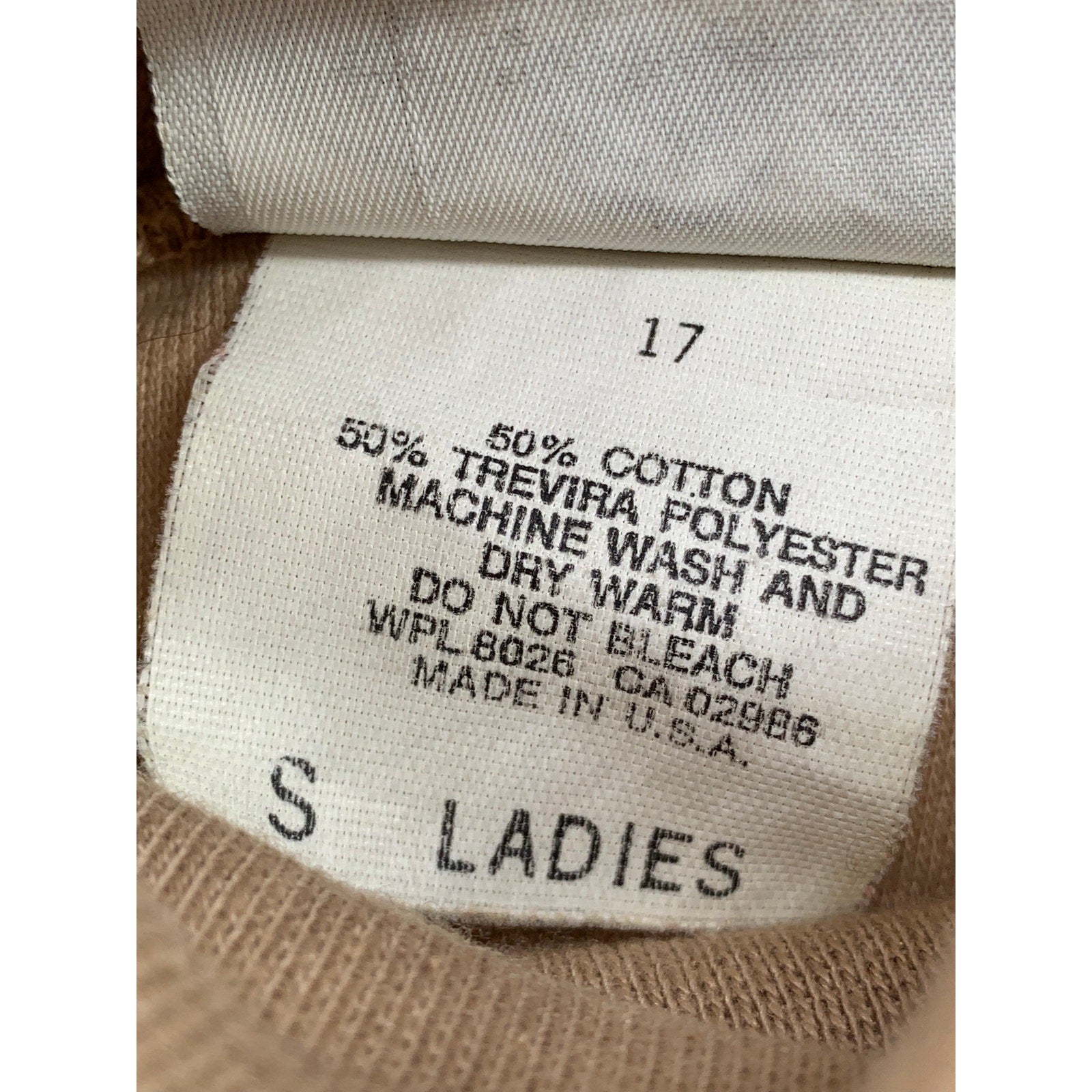 NORTHWEST PASSGAE Women's Vintage Beige Single Stitch Long Sleeve Top SZ S