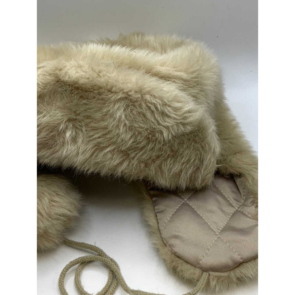 FOREVER 21 Women's Light Brown Faux Fur Quilted Trapper Hat SZ OS