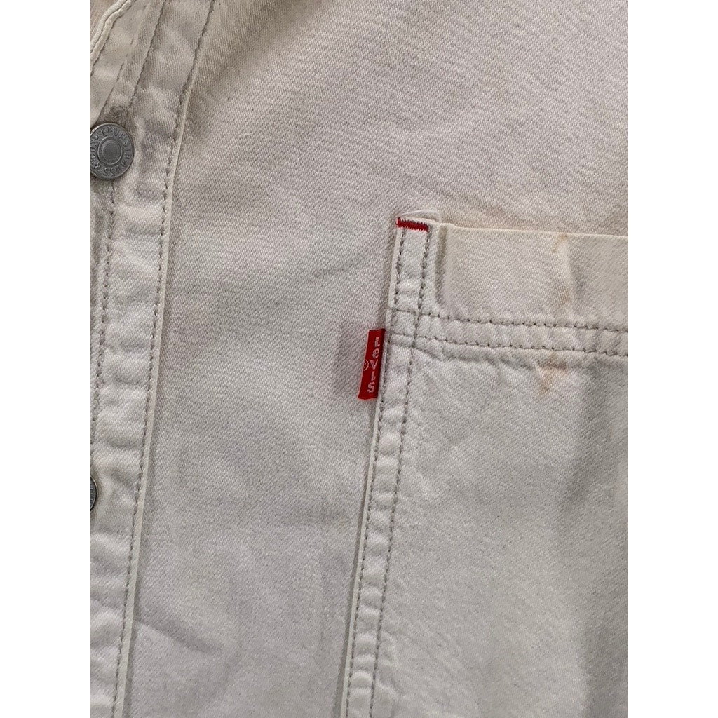 LEVI'S Men's Off-White Denim Vintage Button-Up Long Sleeve Workwear Shirt SZ XL