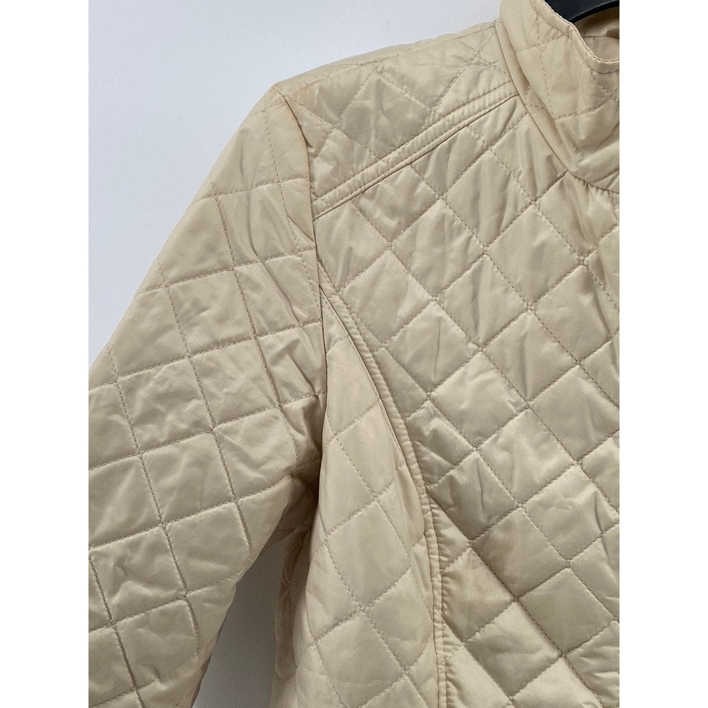 LAUNDRY BY DESIGN Women's Gold Stand Collar Zip-Up Long Sleeve Jacket SZ S