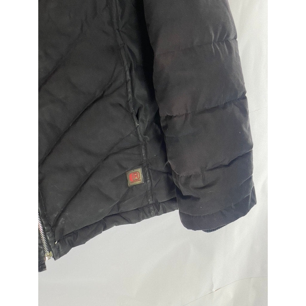 REACTION KENNETH COLE Men's Vintage Black Zip-Up Stand Collar Jacket SZ XL