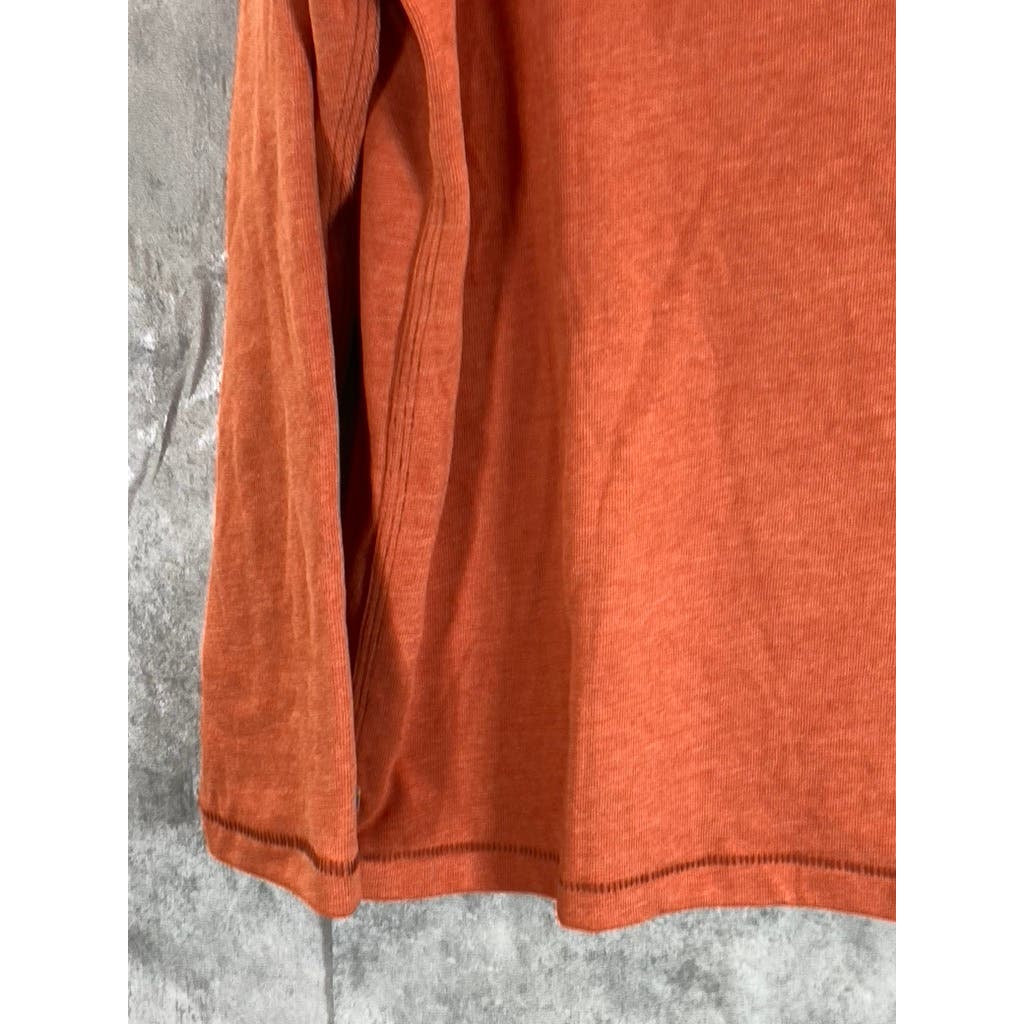 TOMMY BAHAMA Men's Orange V-Neck Long Sleeve Pullover T-Shirt SZ M